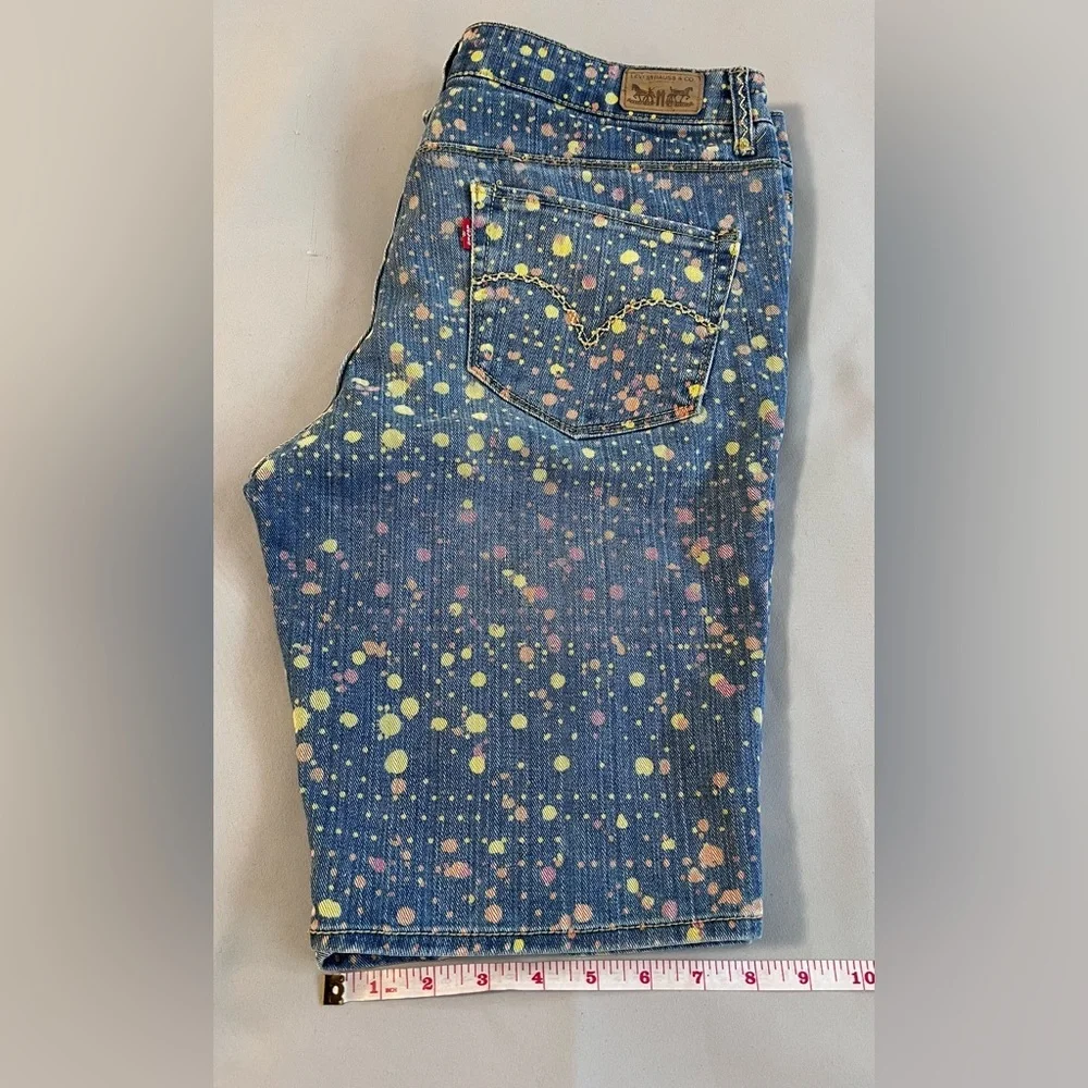 Levis Paint Splatter‎ Bermuda Shorts Indigo Traveler Size 13